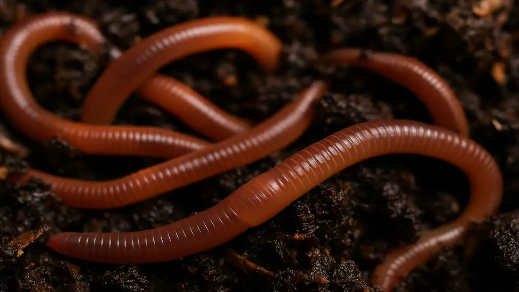 Gros plan sur des vers de terreau rouges évoluant dans un compost humide, illustrant leur rôle essentiel dans le lombricompostage.