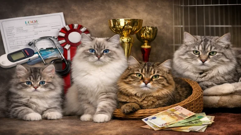 Chaton sibérien de race en élevage déclaré, illustrant le prix d’un chat sibérien LOOF selon pedigree, santé et conditions d’élevage