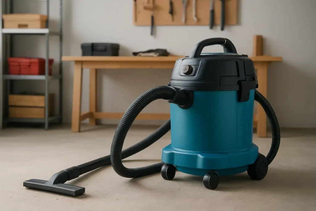 Aspirateur Makita dans un atelier ou un garage