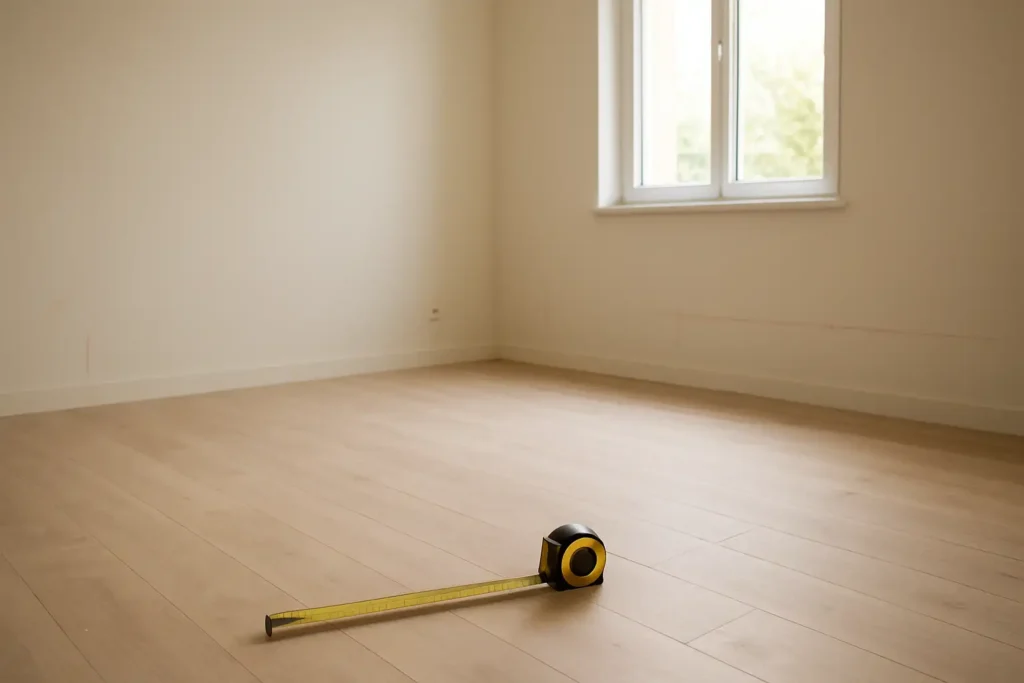 Mesure d’une pièce vide pour un calcul mètre carré dans une maison