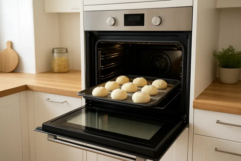 Four pour boulanger dans une cuisine avec du pain en cuisson