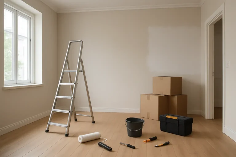 Intérieur de maison en travaux avec outils et matériel d’aménagement