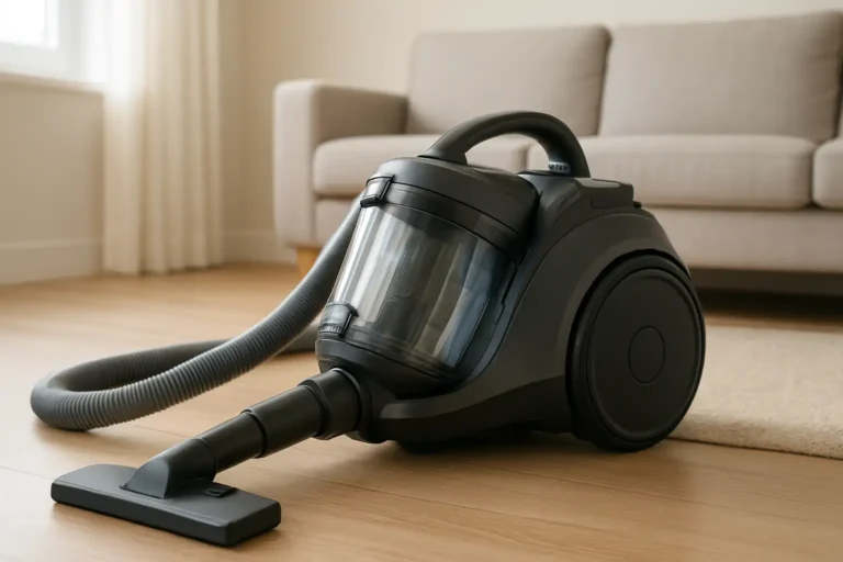 Aspirateur Rowenta sans sac dans un intérieur de maison propre
