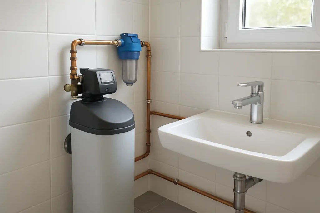 Système anti calcaire installé sur l’arrivée d’eau d’une maison