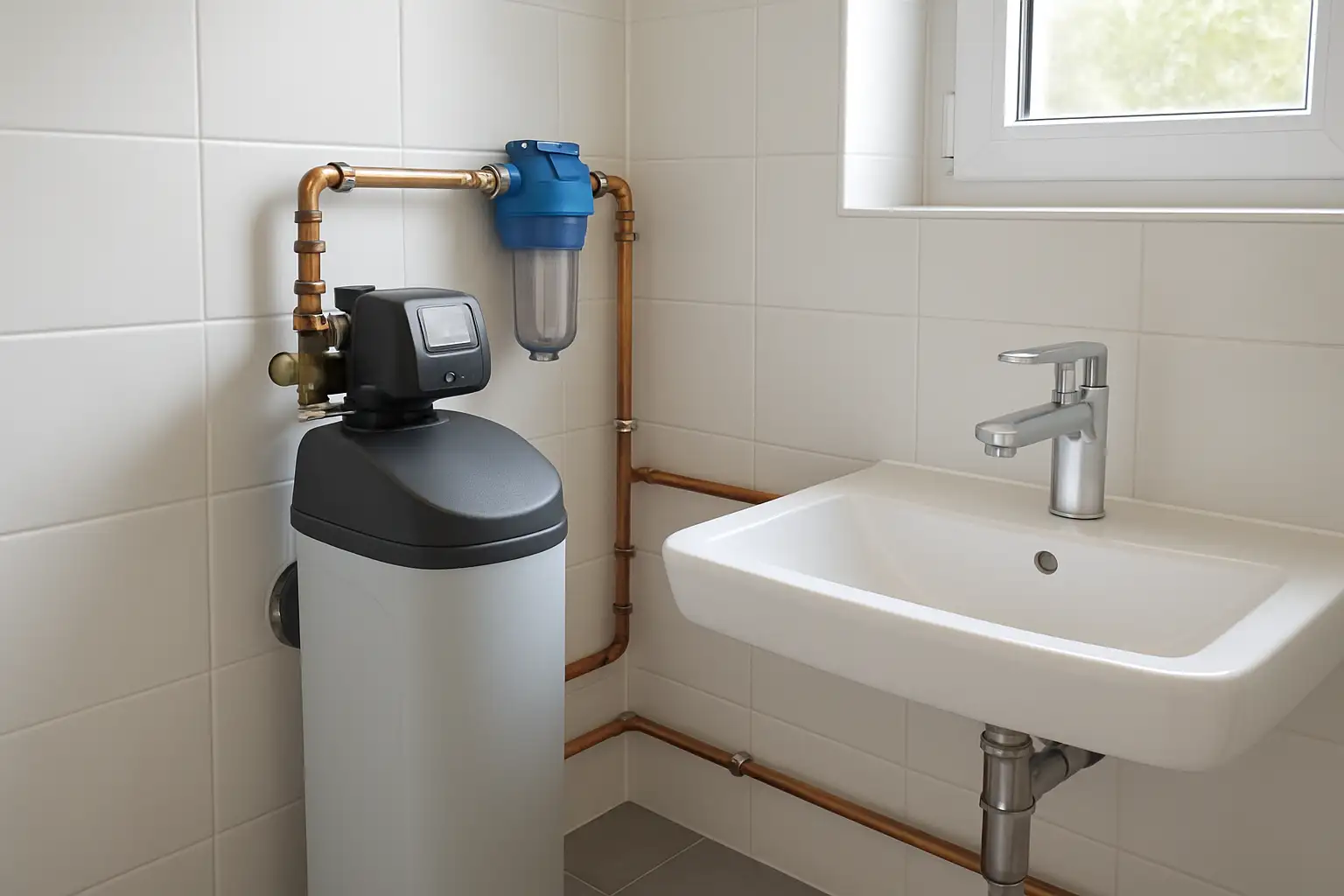 Système anti calcaire installé sur l’arrivée d’eau d’une maison