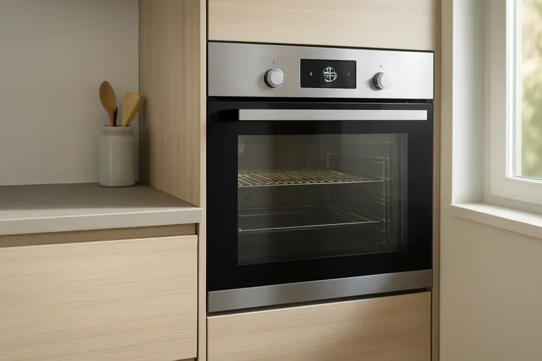 Panneau de commande d’un four moderne avec le symbole de chaleur tournante